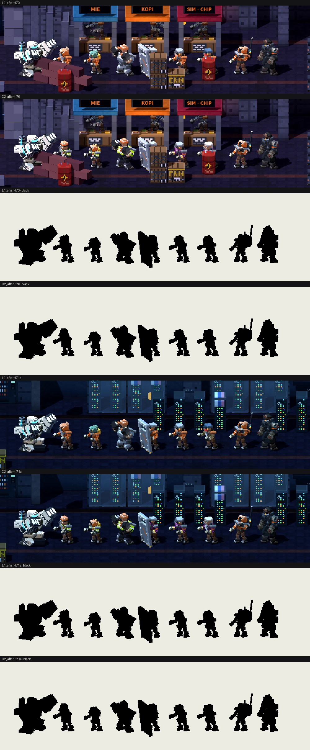 C2 before and after, with silhouettes