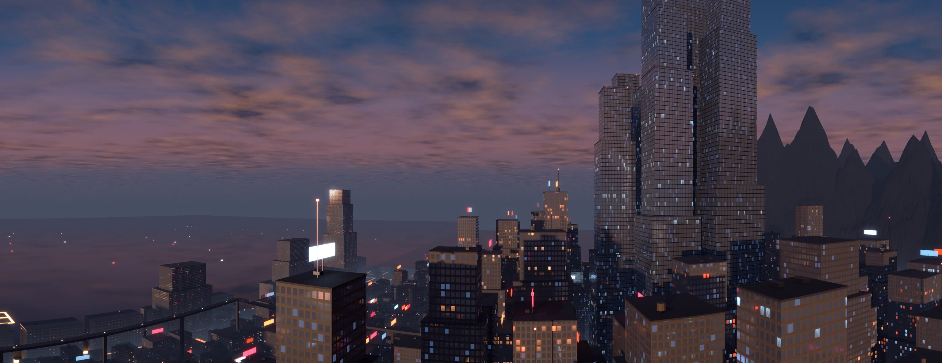 Full city strip at dawn, 140 degrees